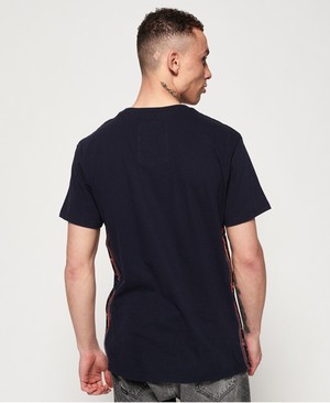 Superdry Triple Star Taped Oversized Férfi Pólók Sötétkék | NPGBJ3541